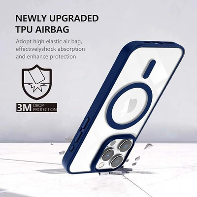 Kosher Traders Back Cover for Iphone 14 Pro Max ( Polycarbonate case compatible with MAGSAFE )(Blue, Dual Protection)