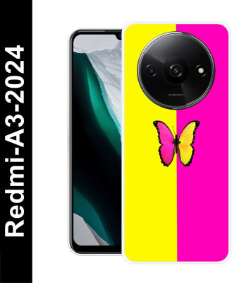 LUCKY MOBI.COM Back Cover for Redmi A3 2024(Pink, Yellow, Silicon, Pack of: 1)