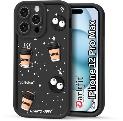 DARKFIT Back Cover for Apple iPhone 12 Pro Max, 3D Coffee Design Case(Black, 3D Case, Silicon, Pack of: 1)