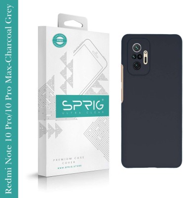 Sprig Liquid Silicone Back Cover for Mi Redmi Note 10 Pro(Grey, Shock Proof, Silicon, Pack of: 1)