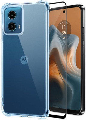 A3sprime Back Cover for Motorola G34 5G, with 1 Piece Edge to Edge Tempered Glass Front Screen Guard Protector(Transparent, Dual Protection, Pack of: 2)