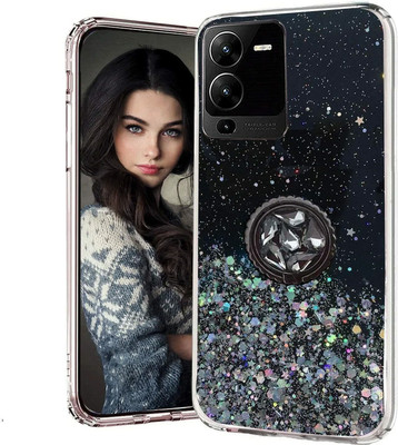 KC Back Cover for Vivo V25 Pro 5G(Black, Cases with Holder, Silicon, Pack of: 1)
