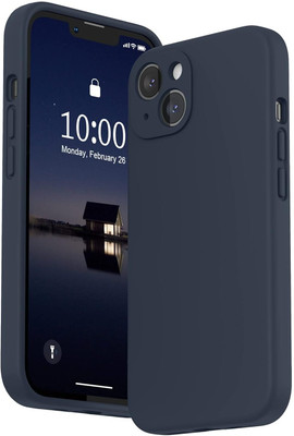 RiverForest Back Cover for Iphone 13, Soft Liquid Silicone Slim Protective, Case For Iphone 13(Blue, Dual Protection, Pack of: 1)