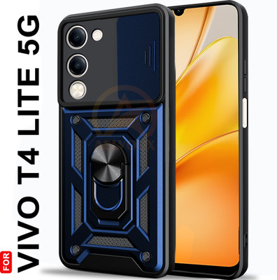 AelVouX Back Cover for Vivo T4 Lite 5G(Blue, Slider, Pack of: 1)