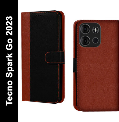 HUPSHY Back Cover for Tecno Spark Go 2023(Black, Brown, Dual Protection, Pack of: 1)