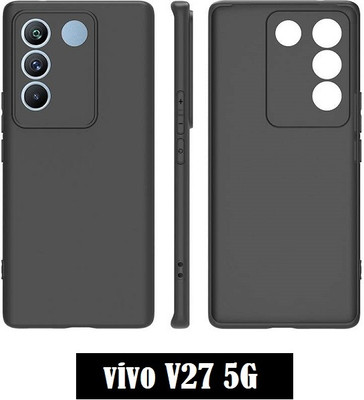 FlareHUB Back Cover for Vivo V27(Black, Matte Finish, Silicon, Pack of: 1)