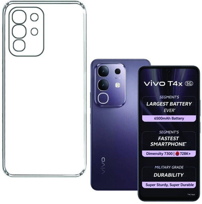 MdSafiandSon Back Cover for vivo T4 5G(Transparent, Grip Case)