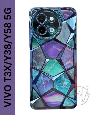 LAMANIYA Back Cover for Vivo T3X 5G, Vivo Y38 5G, Vivo Y58 5G(Blue, Grip Case, Silicon, Pack of: 1)