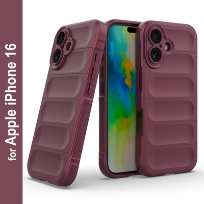 Zapcase Back Cover for Apple iPhone 16(Maroon, 3D Case, Silicon, Pack of: 1)