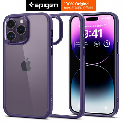 Spigen Ultra Hybrid Back Cover for Apple iPhone 14 Pro(Purple, Shock Proof, Pack of: 1)
