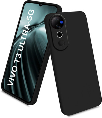 Coverskart Back Cover for Vivo T3 Ultra 5G(Black, Camera Bump Protector, Silicon, Pack of: 1)