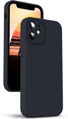 CLOVYR Back Cover for iPhone 12 Mini(Black, Camera Bump Protector, Silicon, Pack of: 1)