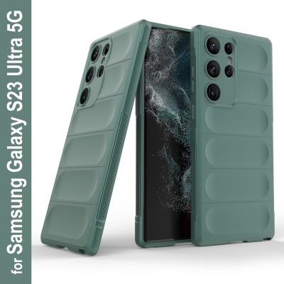 GLOBAL NOMAD Back Cover for Samsung Galaxy S23 Ultra 5G(Green, Grip Case, Silicon, Pack of: 1)