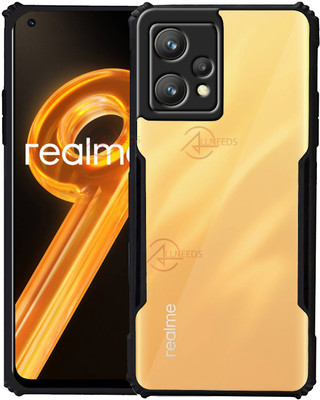 ALLNEEDS Back Cover for Realme 9(Black, Transparent, Matte Finish, Pack of: 1)