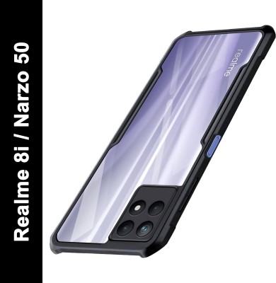 Micvir Back Cover for Realme 8i, Realme Narzo 50(Transparent, Black, Shock Proof, Pack of: 1)