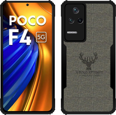Roxel Back Cover for Poco F4 5G |Vegan PU Leather |Deer Case| Camera Lens Protection(Grey, Shock Proof, Pack of: 1)