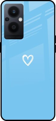 QRIOH Glass Back Cover for Oppo F21s Pro 5G(Blue, Grip Case, Pack of: 1)