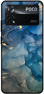 QRIOH Glass Back Cover for Poco X4 Pro 5G(Multicolor, Grip Case, Pack of: 1)
