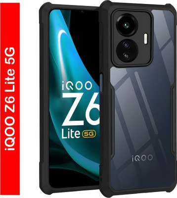 AIZLO Back Cover for iQOO Z6 Lite 5G(Black, Camera Bump Protector, Pack of: 1)