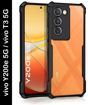 klbr Back Cover for vivo Y200e 5G, VIVO T3 5G(Black, Transparent, Camera Bump Protector, Pack of: 1)