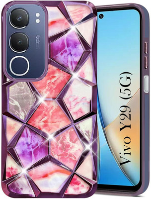 Rwm Back Cover for Vivo Y29 5G / Y19s 4G Diamond Print Case(Purple, Camera Bump Protector, Pack of: 1)
