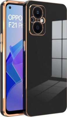 RESOURIS Back Cover for OPPO F21 Pro 5G(Black, Gold, Camera Bump Protector, Pack of: 1)