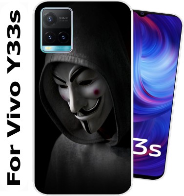 Tokito Back Cover for Vivo Y33s(Black, White, Silicon, Pack of: 1)