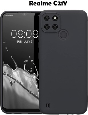 Casehub Back Cover for Realme C21Y(Black, Camera Bump Protector, Silicon)