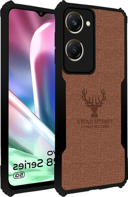 Qyist Back Cover for Vivo Y28S 5G |Vegan PU Leather |Deer Case| Camera Lens Protection(Brown, Shock Proof, Pack of: 1)