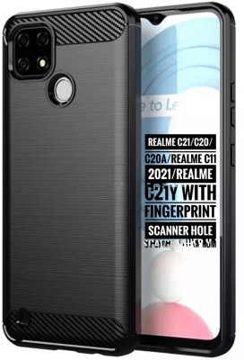 LILLIPUT Back Cover for REALME C21, REALME C20, REALME C20A, REALME C11 2021, REALME C21Y(Black, Grip Case, Pack of: 1)