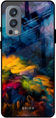 QRIOH Glass Back Cover for OnePlus Nord 2 5G(Multicolor, Grip Case, Pack of: 1)