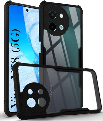 ShieldTech Back Cover for Vivo Y58 5G Black Mobile Back Cover Case For Vivo Y58 5G(Black, Transparent, Dual Protection, Pack of: 1)