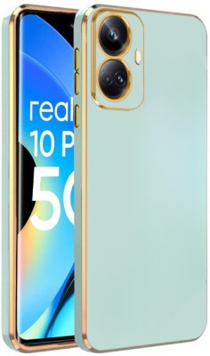 A3sprime Back Cover for realme 10 Pro+ 5G, |Soft Silicon Golden Side Colored with Drop Protective Case|(Green, Camera Bump Protector, Silicon, Pack of: 1)