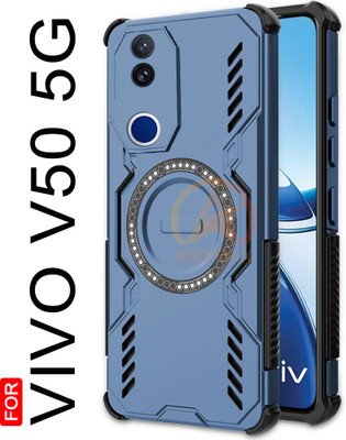 AelVouX Back Cover for vivo v50e 5g cover(Blue, Rugged Armor, Pack of: 1)