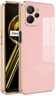 A3sprime Back Cover for realme 9i 5G, |Soft TPU Golden Side Colored Case|(Pink, Camera Bump Protector, Silicon, Pack of: 1)
