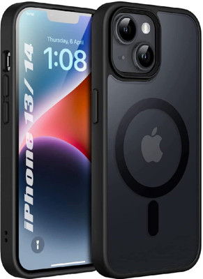 Trendbuzz Back Cover for Back Cover for iphone 14 clear case(Black, Camera Bump Protector, Pack of: 1)