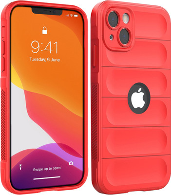 Coverskart Rugged Armor Back Cover for Apple iPhone 15 Plus, Hybird Silicone Anti Shock Airbag Grip Case(Red, Camera Bump Protector, Silicon, Pack of: 1)