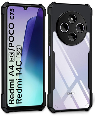 LILLIPUT Back Cover for Mi Redmi A4 5G, Poco C75, Mi Redmi 14c 5G(Black, Grip Case, Pack of: 1)