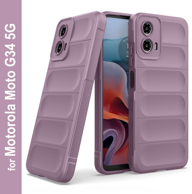 Zapcase Back Cover for Motorola Moto G34 5G(Purple, 3D Case, Silicon, Pack of: 1)