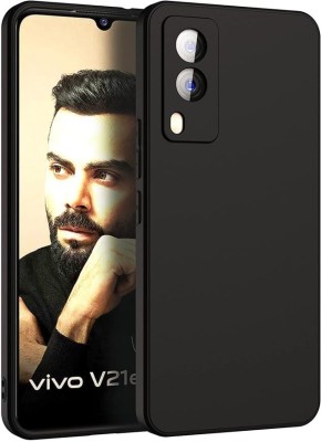 YAFILO Back Cover for VIVO V21E 5G Protective Design | Black Matte Finish | Camera Bump Protection|Silicon Case(Black, Flexible, Silicon, Pack of: 1)