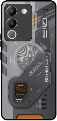QRIOH Glass Back Cover for Vivo Y200 5G(Grey, Grip Case, Pack of: 1)