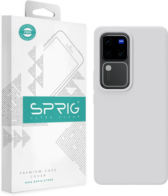 Sprig Back Cover for vivo V30 Pro 5G(White, Grip Case, Silicon, Pack of: 1)