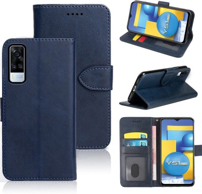 SMARTPOCKET Back Cover for Vivo Y51 2020(Blue, Dual Protection, Pack of: 1)