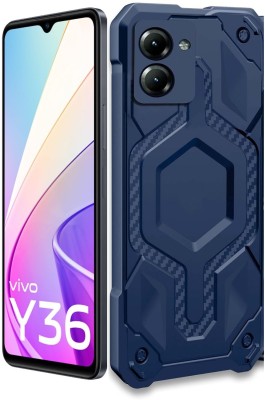 Icod9 Back Cover for Vivo Y36, Exclusive Plain Hybrid Defender Shockproof Case With Camera Protection(Blue, Silicon, Pack of: 1)