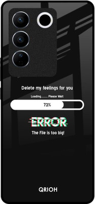 QRIOH Glass Back Cover for Vivo V27 5G(Multicolor, Grip Case, Pack of: 1)