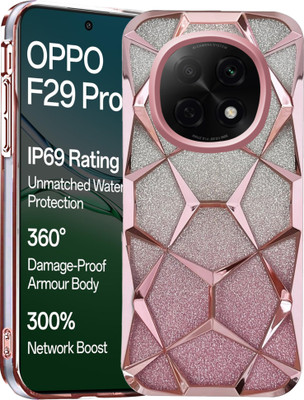 Rance Back Cover for Oppo F29 Pro 5G |Plating Bling Gradient Glitter Clear Soft TPU Silicone(Pink, Electroplated, Silicon, Pack of: 1)