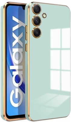 SYOTT Back Cover for Samsung Galaxy M35 5G, Samsung M35(Green, Gold, Camera Bump Protector, Silicon, Pack of: 1)