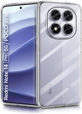 Teleform Back Cover for Redmi Note 14 Pro 5G / Poco X7 5G soft clear High quality transparent cover(Transparent)(Black, Shock Proof, Silicon)