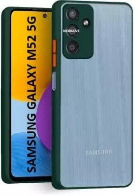 MOBILOVE Back Cover for Samsung Galaxy M52 5G | Smoke Translucent Shock Proof Smooth Rubberized Matte Back Case(Green, Camera Bump Protector, Pack of: 1)