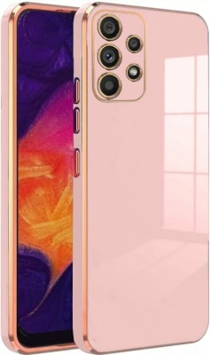 Apurb store Back Cover for Samsung Galaxy A73 5G Luxury Square Plating Case Solid Color Soft Silicone Back Cover(Pink, Shock Proof, Silicon, Pack of: 1)